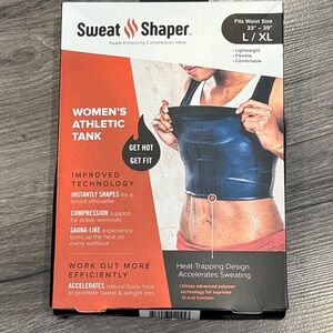 💚Sweat Shaper Women's Black Athletic Tank Run Walk Jog Exercise